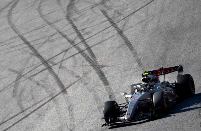 Audi's Brazilian driver Gabriel Bortoleto competes during the second practice session at the Red Bull Ring race track in Spielberg, Austria on June 26, 2026, ahead of the Formula One Austrian Grand Prix. (Photo by Joe KLAMAR / AFP)