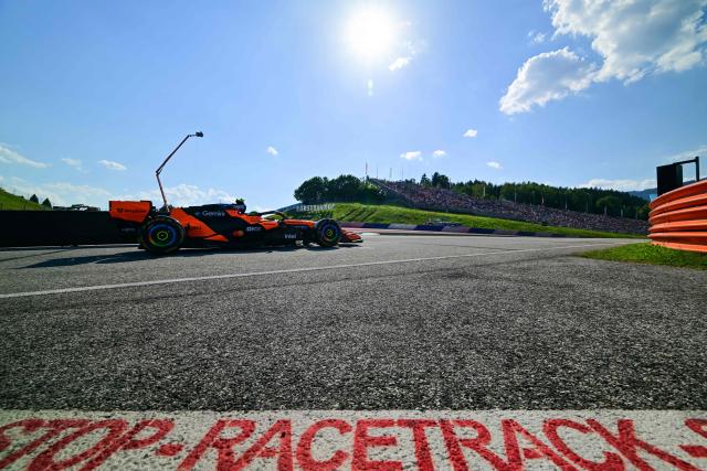 McLaren's British driver Lando Norris drives during the second practice session at the Red Bull Ring race track in Spielberg, Austria on June 26, 2026, ahead of the Formula One Austrian Grand Prix. (Photo by Andrej ISAKOVIC / AFP)