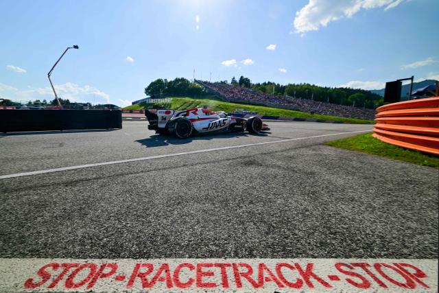 Haas F1 Team's French driver Esteban Ocon drives during the second practice session at the Red Bull Ring race track in Spielberg, Austria on June 26, 2026, ahead of the Formula One Austrian Grand Prix. (Photo by Andrej ISAKOVIC / AFP)