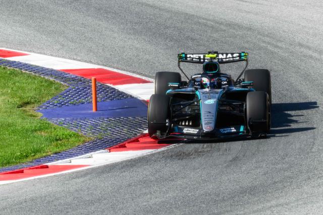 Mercedes' Italian driver Kimi Antonelli drives during the second practice session at the Red Bull Ring race track in Spielberg, Austria on June 26, 2026, ahead of the Formula One Austrian Grand Prix. (Photo by MAX SLOVENCIK / APA / AFP) / Austria OUT