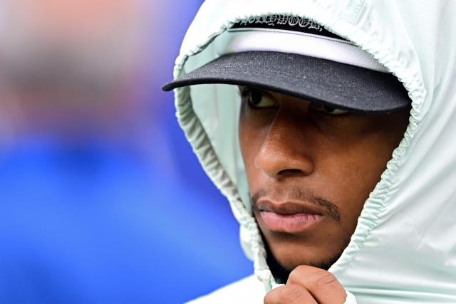 France's forward #11 Michael Olise is seen during the warm-up ahead of the 2026 World Cup Group I football match between Norway and France at the Boston Stadium in Foxborough on June 26, 2026.  (Photo by Jewel SAMAD / AFP)