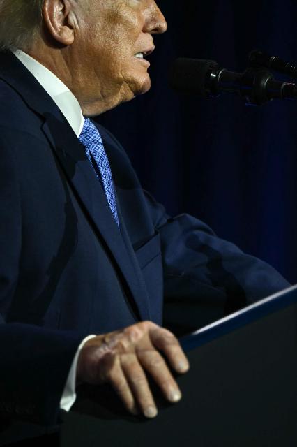 US President Donald Trump speaks during the Faith & Freedom Coalition's 2026 Policy Conference at the Washington Hilton, in Washington, DC on June 26, 2026. (Photo by Kent NISHIMURA / AFP)