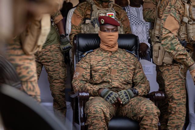 (FILES) Capitaine Ibrahim Traore, Burkina Faso's new president, attends the ceremony for the 35th anniversary of Thomas Sankara’s assassination, in Ouagadougou, on October 15, 2022. Burkina Faso's military regime announced that, effective on June 26, 2026, it would break off diplomatic relations with France, which it accuses of “relentless activism” against its interests, following several years of high tensions between the two countries. (Photo by OLYMPIA DE MAISMONT / AFP)