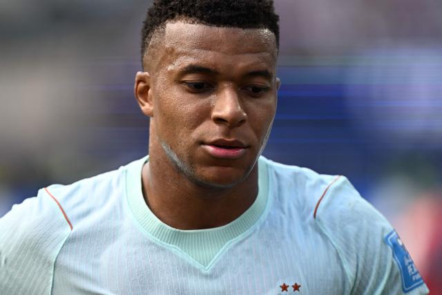 France's forward #10 Kylian Mbappe looks on during the 2026 World Cup Group I football match between Norway and France at the Boston Stadium in Foxborough on June 26, 2026.  (Photo by Jewel SAMAD / AFP)