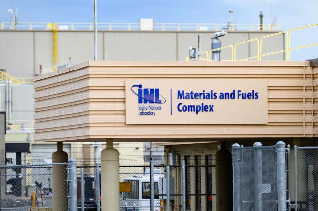 A general view shows the Materials and Fuels Complex within the Idaho National Laboratory in an area west of Idaho Falls, Idaho, on June 25, 2026. Several next-generation small nuclear reactors, widely seen as the future of the sector, are now operational or close to becoming so in the United States -- a major milestone made possible by an influx of private capital and support from the American government. The milestone was put on display in the middle of the Idaho dessert where a cluster of drab hangars might otherwise go unnoticed. (Photo by Josh Edelson / AFP)
