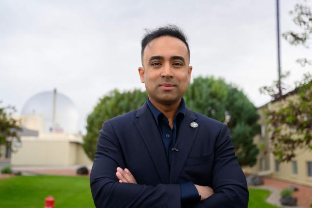 Aalo Atomics CTO Yasir Arafat stands for a photo at the Idaho National Laboratory in an area west of Idaho Falls, Idaho, on June 25, 2026. Several next-generation small nuclear reactors, widely seen as the future of the sector, are now operational or close to becoming so in the United States -- a major milestone made possible by an influx of private capital and support from the American government. The milestone was put on display in the middle of the Idaho dessert where a cluster of drab hangars might otherwise go unnoticed. (Photo by Josh Edelson / AFP)