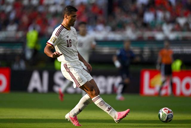 Spain's midfielder #16 Rodri controls the ball during the 2026 World Cup Group H football match between Uruguay and Spain at the Guadalajara Stadium in Zapopan on June 26, 2026.  (Photo by CARL DE SOUZA / AFP)