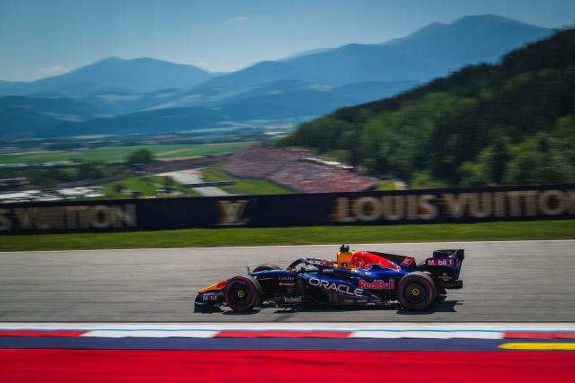 Red Bull Racing's Dutch driver Max Verstappen drives during the third practice session at the Red Bull Ring race track in Spielberg, Austria on June 27, 2026, ahead of the Formula One Austrian Grand Prix. (Photo by Andrej ISAKOVIC / AFP)