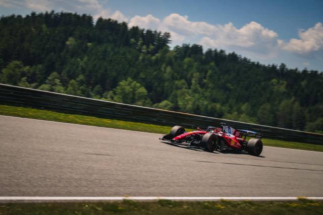 Ferrari's Monegasque driver Charles Leclerc drives during the third practice session at the Red Bull Ring race track in Spielberg, Austria on June 27, 2026, ahead of the Formula One Austrian Grand Prix. (Photo by Andrej ISAKOVIC / AFP)