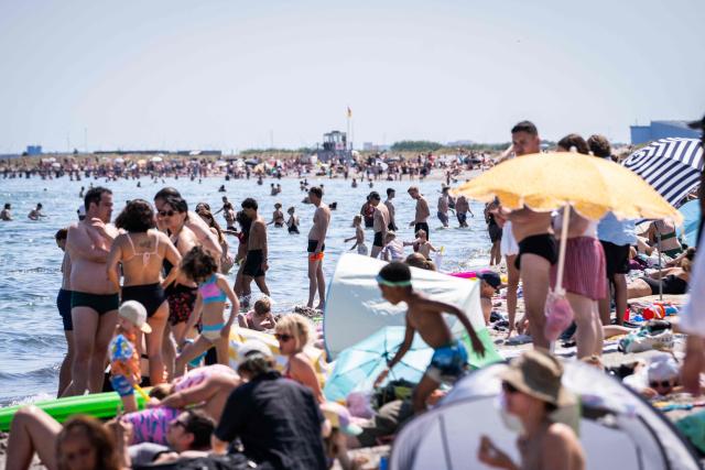 People cool off at Amager Beach in Copenhagen, Denmark on June 27, 2026. Denmark recorded its highest temperature on record on June 27, 2026, the Danish Meteorological Institute (DMI) said.
"With 36.6C north of Odense, we have the warmest day ever since measurements began in 1874," DMI said in a post to X. (Photo by Emil Nicolai Helms / Ritzau Scanpix / AFP) / Denmark OUT