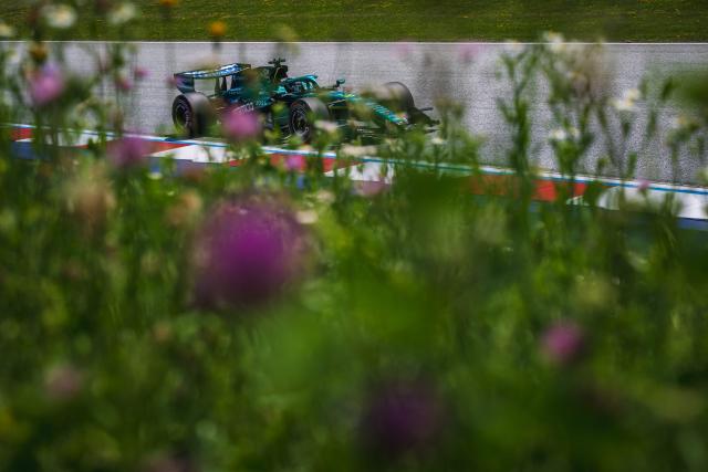 Aston Martin's Canadian driver Lance Stroll drives during the third practice session at the Red Bull Ring race track in Spielberg, Austria on June 27, 2026, ahead of the Formula One Austrian Grand Prix. (Photo by Andrej ISAKOVIC / AFP)