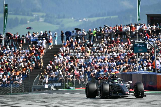 Audi's Brazilian driver Gabriel Bortoleto competes during the qualifying session at the Red Bull Ring race track in Spielberg, Austria on June 27, 2026, ahead of the Formula One Austrian Grand Prix. (Photo by Joe Klamar / AFP)