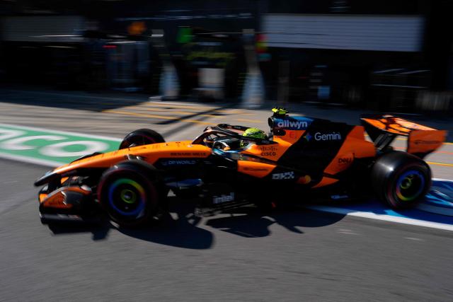 McLaren's British driver Lando Norris competes during the qualifying session at the Red Bull Ring race track in Spielberg, Austria on June 27, 2026, ahead of the Formula One Austrian Grand Prix. (Photo by Darko Bandic / POOL / AFP)