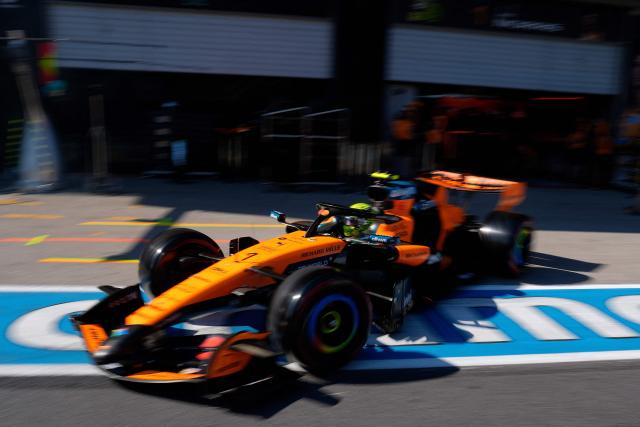 McLaren's British driver Lando Norris competes during the qualifying session at the Red Bull Ring race track in Spielberg, Austria on June 27, 2026, ahead of the Formula One Austrian Grand Prix. (Photo by Darko Bandic / POOL / AFP)
