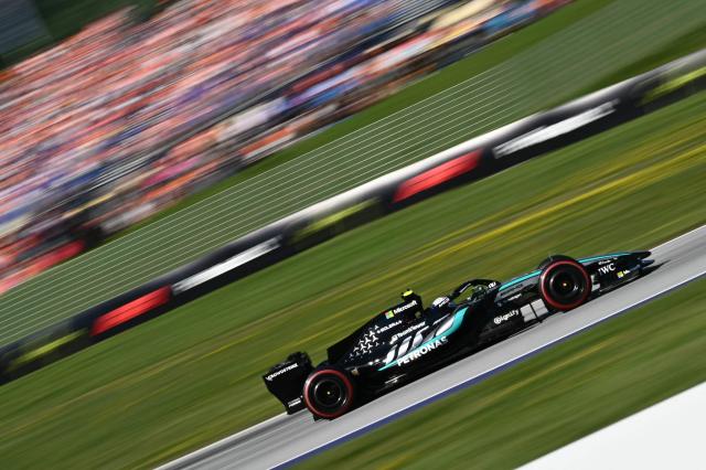 Mercedes' Italian driver Kimi Antonelli competes during the qualifying session at the Red Bull Ring race track in Spielberg, Austria on June 27, 2026, ahead of the Formula One Austrian Grand Prix. (Photo by Joe Klamar / AFP)