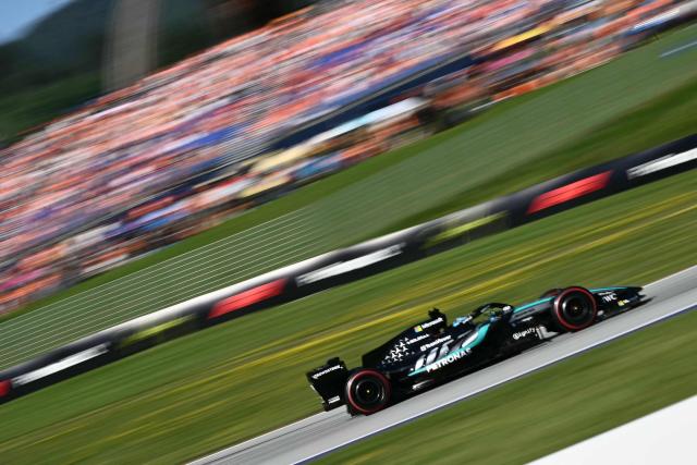 Mercedes' British driver George Russell competes during the qualifying session at the Red Bull Ring race track in Spielberg, Austria on June 27, 2026, ahead of the Formula One Austrian Grand Prix. (Photo by Joe Klamar / AFP)