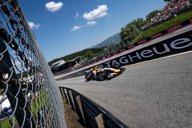 Racing Bulls' New Zealand driver Liam Lawson competes during the qualifying session at the Red Bull Ring race track in Spielberg, Austria on June 27, 2026, ahead of the Formula One Austrian Grand Prix. (Photo by Joe KLAMAR / AFP)