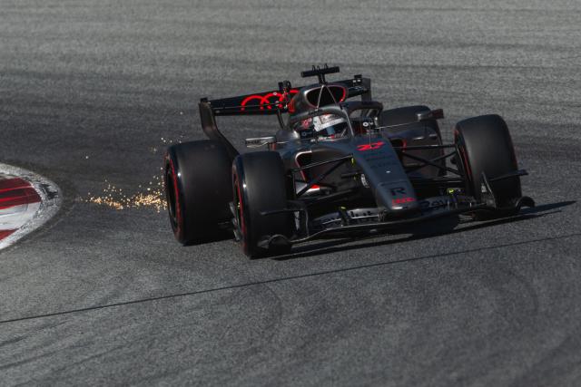 Audi's German driver Nico Hulkenberg competes during the qualifying session at the Red Bull Ring race track in Spielberg, Austria on June 27, 2026, ahead of the Formula One Austrian Grand Prix. (Photo by Andrej ISAKOVIC / AFP)