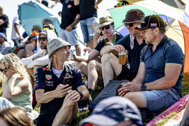 Supporters attend the Moto3 race during the 95th edition of the Dutch Motorcycle Grand Prix at the TT Circuit Assen, in Assen, on June 28, 2026. (Photo by Wouter de Wilde / ANP / AFP) / Netherlands OUT