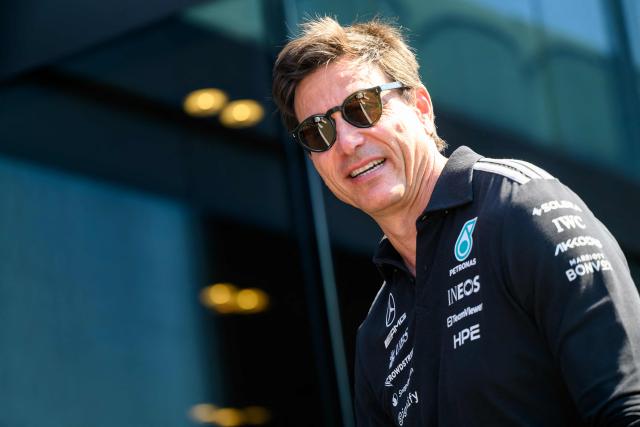 Mercedes' Austrian team principal and CEO Toto Wolff arrives to the Formula One Austrian Grand Prix at the Red Bull Ring race track in Spielberg, Austria on June 28, 2026. (Photo by MAX SLOVENCIK / APA / AFP) / Austria OUT
