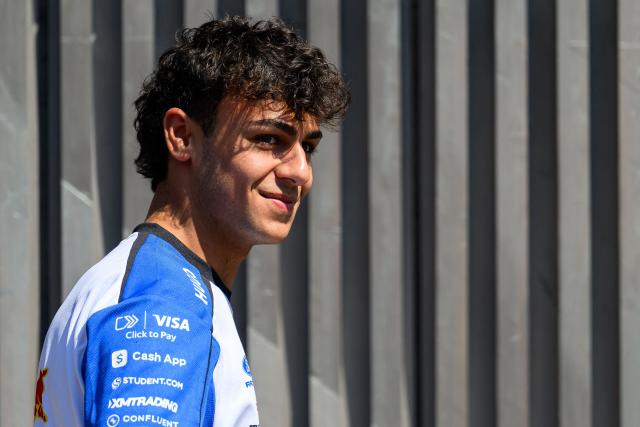 Racing Bulls' British driver Arvid Lindblad arrives to the Formula One Austrian Grand Prix at the Red Bull Ring race track in Spielberg, Austria on June 28, 2026. (Photo by MAX SLOVENCIK / APA / AFP) / Austria OUT