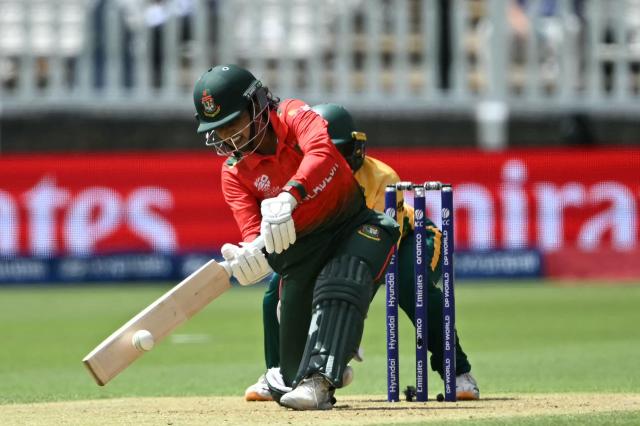 Bangladesh's captain Nigar Sultana hits a boundary during the ICC Women's T20 cricket world cup 2026 game between South Africa and Bangladesh, at Lord's in London on June 28, 2026. (Photo by JUSTIN TALLIS / AFP)