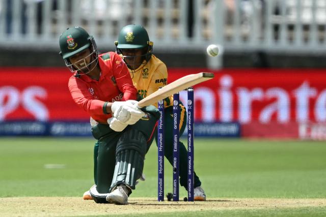 Bangladesh's captain Nigar Sultana hits a boundary during the ICC Women's T20 cricket world cup 2026 game between South Africa and Bangladesh, at Lord's in London on June 28, 2026. (Photo by JUSTIN TALLIS / AFP)