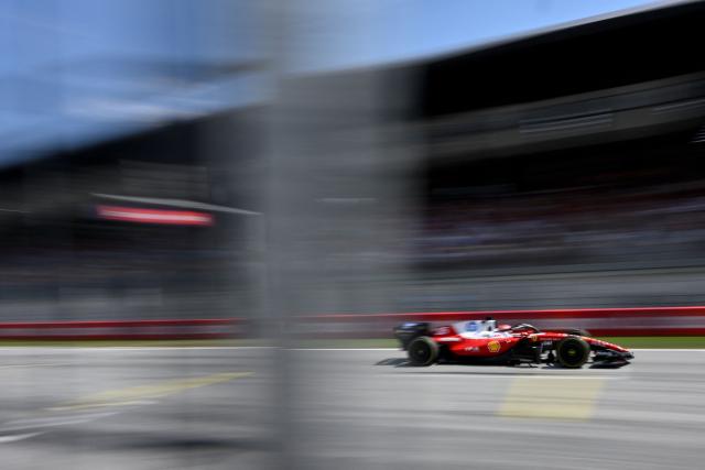Ferrari's Monegasque driver Charles Leclerc competes during the Formula One Austrian Grand Prix at the Red Bull Ring race track in Spielberg, Austria on June 28, 2026. (Photo by Darko BANDIC / POOL / AFP)