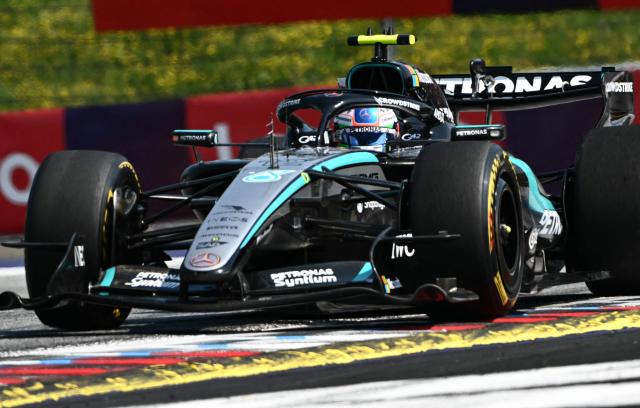Mercedes' Italian driver Kimi Antonelli competes during the Formula One Austrian Grand Prix at the Red Bull Ring race track in Spielberg, Austria on June 28, 2026. (Photo by Joe Klamar / AFP)