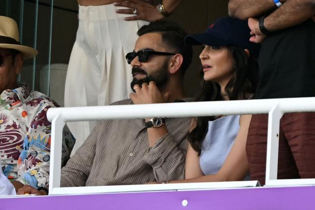 Indian legend Virat Kohli watches the ICC Women's T20 cricket world cup 2026 game between Australia and India, at Lord's in London on June 28, 2026. (Photo by JUSTIN TALLIS / AFP)