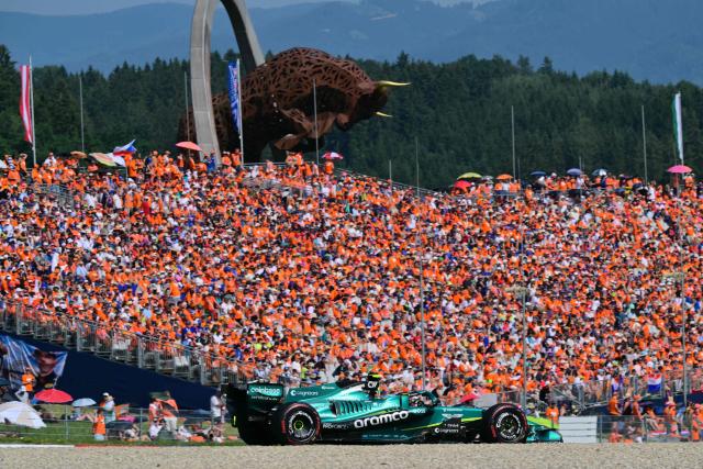 Aston Martin's Spanish driver Fernando Alonso competes during the Formula One Austrian Grand Prix at the Red Bull Ring race track in Spielberg, Austria on June 28, 2026. (Photo by Andrej ISAKOVIC / AFP)