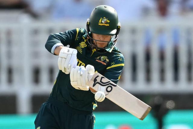Australia's Phoebe Litchfield hits a boundary during the ICC Women's T20 cricket world cup 2026 game between Australia and India, at Lord's in London on June 28, 2026. (Photo by JUSTIN TALLIS / AFP)