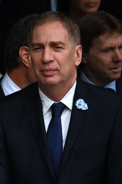 (FILES) Argentina's Minister of Interior Diego Santilli attends a ceremony to commemorate the 44th anniversary of the war between Argentina and the United Kingdom over the Falkland Islands (called Las Malvinas by Argentina) at the 'Cenotaph to the Fallen of the Malvinas War' in Buenos Aires on April 2, 2026. Argentina's President Javier Milei on June 28, 2026 appointed Diego Santilli, who had been serving as Interior Minister, as the new Chief of Staff, replacing Manuel Adorni, who resigned on the eve amid a judicial investigation for alleged illicit enrichment. (Photo by Luis ROBAYO / AFP)