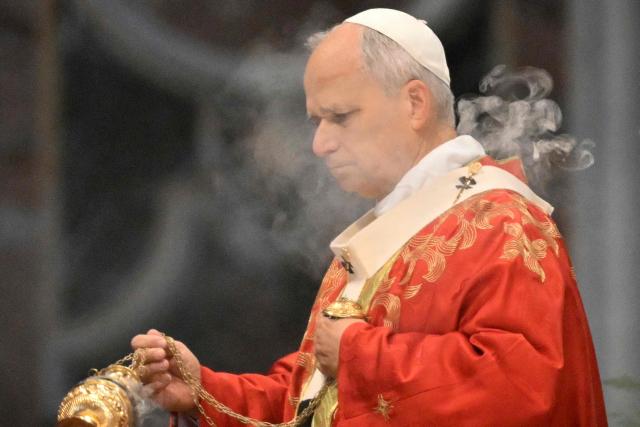 Pope Leo XIV leads a mass on the Solemnity of Saints Peter and Paul, Rome's patron saints, at St Peter's basilica in The Vatican, on June 29, 2026. (Photo by Alberto PIZZOLI / AFP)