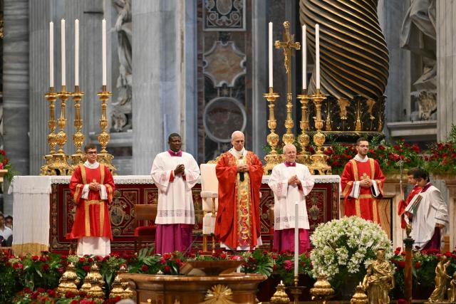 Pope Leo XIV leads a mass on the Solemnity of Saints Peter and Paul, Rome's patron saints, at St Peter's basilica in The Vatican, on June 29, 2026. (Photo by Alberto PIZZOLI / AFP)