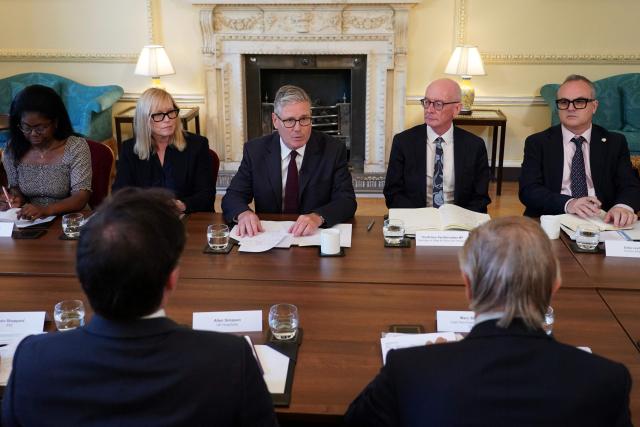 Britain's Prime Minister Keir Starmer (C) hosts a roundtable with the hospitality industry at 10 Downing Street in central London on June 29, 2026. (Photo by Alberto Pezzali / POOL / AFP)