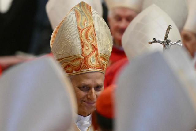 Pope Leo XIV leads a mass on the Solemnity of Saints Peter and Paul, Rome's patron saints, at St Peter's basilica in The Vatican, on June 29, 2026. (Photo by Alberto PIZZOLI / AFP)
