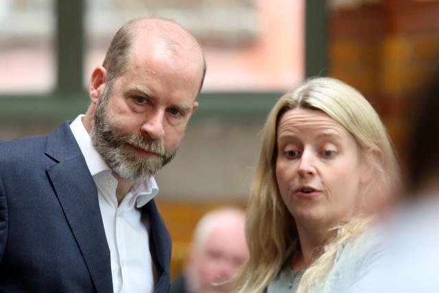 Britain's Chief Whip Jonathan Reynolds takes their seat ahead of a speech by Labour MP and challenger for Leader of the Labour party, Andy Burnham, in Manchester, northern England, on Monday, June 29, 2026. (Photo by Toby Shepheard / AFP)