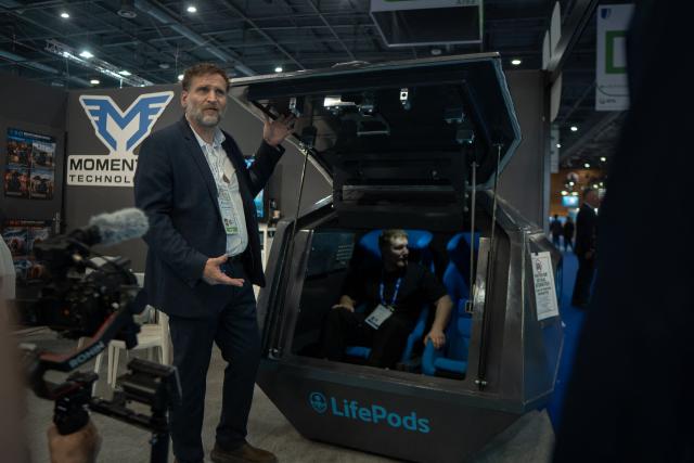 View of the LIFEPODS W-01 survival capsule, developed by French company Momentum Technologies, during the Eurosatory 2026 defence and security trade show at the Paris Nord Villepinte Exhibition Centre in Villepinte, France, on June 16, 2026. https://mediaconnect.com/lifepods-unveils-its-next-generation-survival-capsules-at-vivatech-and-eurosatory-2026?lang=en (Photo by Cheickna Wagué / MOMENTUM TECHNOLOGIES / LIFEPODS / FACTSTORY) / Disclaimer: This document is neither produced nor endorsed by AFP. It is distributed under its issuer sole responsibility. Its reproduction is authorized in context without any distortion of content. If you have any question about this document, please contact its issuer.