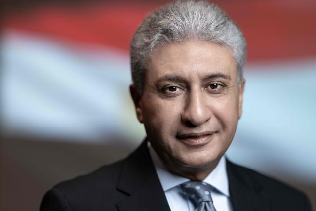 Egyptian Minister of Tourism and Antiquities Sherif Fathy poses during a photo session in Paris on June 29, 2026. (Photo by JOEL SAGET / AFP)