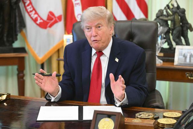 US President Donald Trump speaks after signing a presidential memo on pollution control in vehicles at the Oval Office of the White House in Washington, DC, on June 29, 2026. (Photo by SAUL LOEB / AFP)