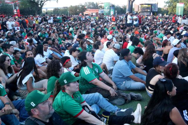 Football fans gather at the FIFA Fan Fest during the 2026 FIFA World Cup football match between the Netherlands and Morocco at Parque Fundidora in Monterrey, Mexico, on June 29, 2026. (Photo by Julio Cesar SALAZAR / AFP)