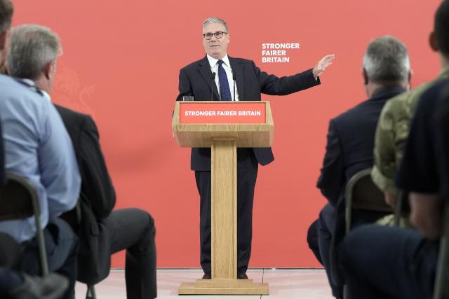 Britain's Prime Minister Keir Starmer gestures as he delivers a speech in Berkshire west of London, on June 30, 2026, following the publication of long-delayed Defence Investment Plan (DIP). Outgoing Prime Minister Keir Starmer announced on June 30, his long-delayed plan for funding Britain's future defence needs, with increased money for drones and autonomous systems. (Photo by Stefan Rousseau / POOL / AFP)