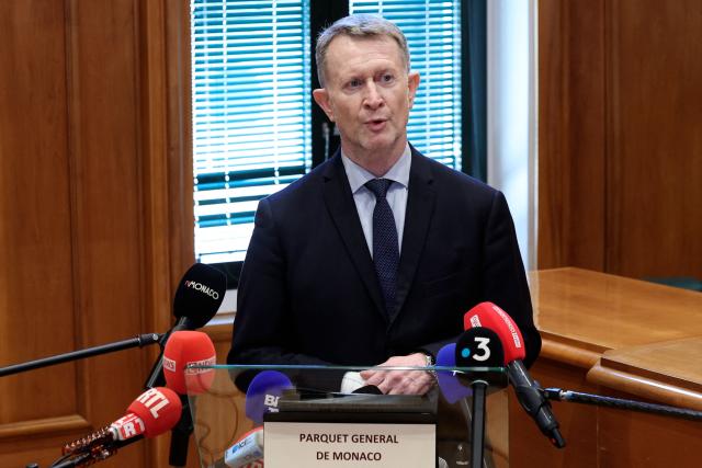 Monaco's Attorney General Stephane Thibault delivers a press conference in Monaco on June 30, 2026, a day after an alleged attack involving an explosive device at a residential building. The investigation into June 29th's explosion 'attack' in Monaco has been opened on the grounds of "attempted murder", and a "terrorist classification" has not been applied at this stage, the principalitys Attorney General said on June 30, 2026. However, he declined to confirm the identity of the alleged target, who, according to several sources, is a wealthy businessman of Ukrainian origin, Vadim Ermolaev, a permanent resident of Monaco. (Photo by Valery HACHE / AFP)
