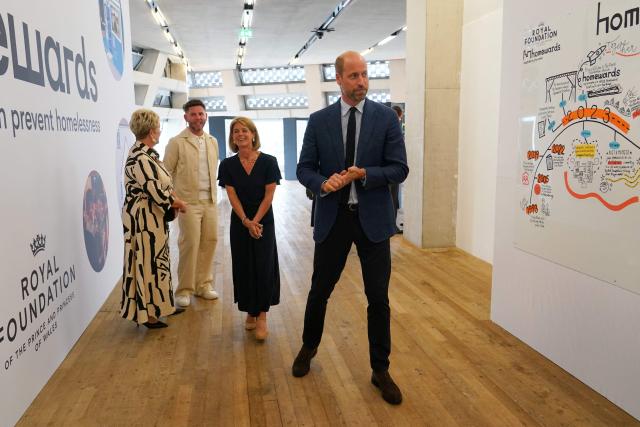 Britain's Prince William, Prince of Wales, (R) arrives to attend a special event at the Tate Modern, bringing together the partners, national leaders, businesses and local organisations that make up the Homewards programme in London on June 30, 2026, to mark the third anniversary of the programme. (Photo by Alberto Pezzali / POOL / AFP)