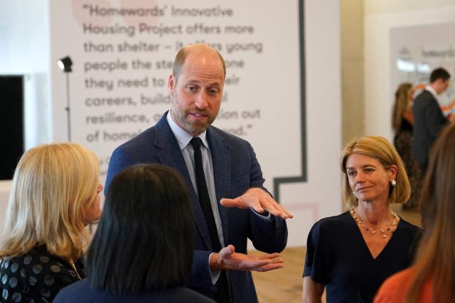 Britain's Prince William, Prince of Wales, (C) talks to participants as he attends a special event at the Tate Modern, bringing together the partners, national leaders, businesses and local organisations that make up the Homewards programme in London on June 30, 2026, to mark the third anniversary of the programme. (Photo by Alberto Pezzali / POOL / AFP)