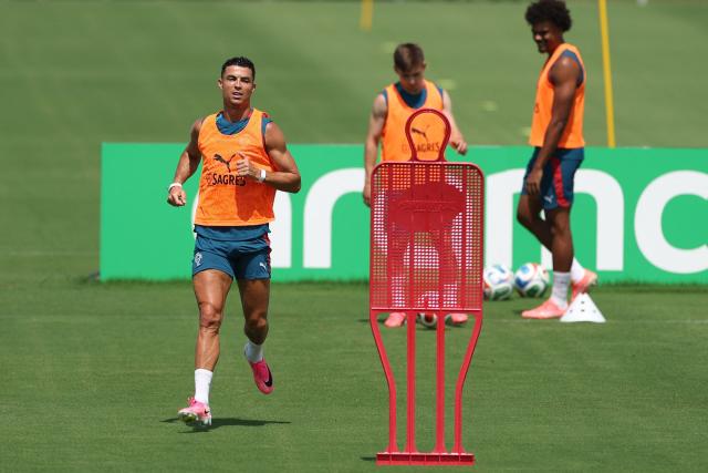 Portugal's forward #07 Cristiano Ronaldo takes part in a training session at Gardens North County District Park in Palm Beach Gardens on June 30, 2026, during the 2026 World Cup football tournament. (Photo by PATRICIA DE MELO MOREIRA / AFP)