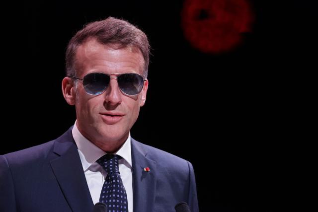 France's President Emmanuel Macron delivers a speech during the 9th World Congress Against the Death Penalty in Paris, France, on June 30, 2026. (Photo by Christophe PETIT TESSON / POOL / AFP)