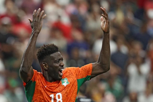 Ivory Coast's midfielder #18 Ibrahim Sangare  during the 2026 World Cup round of 32 football match between Ivory Coast and Norway at the Dallas Stadium in Arlington on June 30, 2026.  (Photo by Aric Becker / AFP)