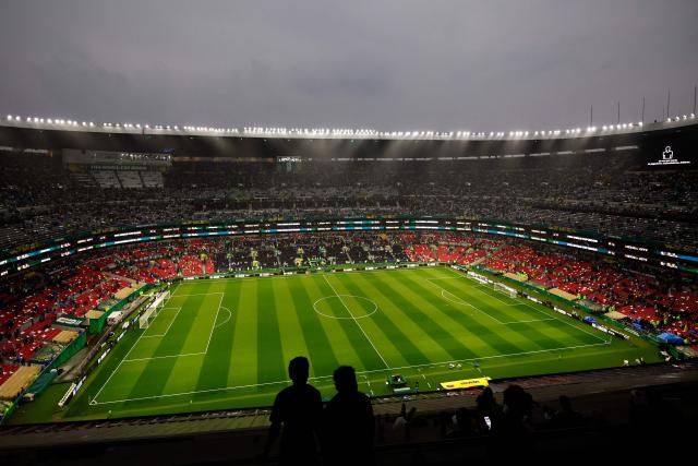 A general view of the Mexico City Stadium ahead of the 2026 World Cup round of 32 football match between Mexico and Ecuador in Mexico City on June 30, 2026.  (Photo by Rodrigo Oropeza / AFP)